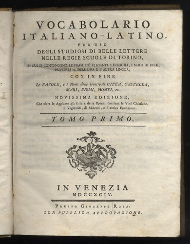 Vocabolario italiano latino - vocabolario, italiano-latino