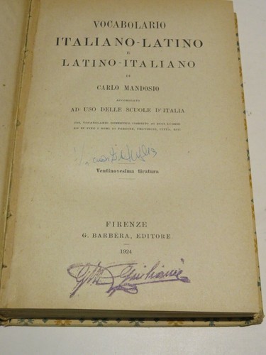 Vocabolario italiano latino - italiano-latino, e