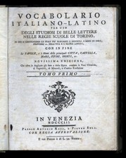 vocabolario italiano e latino
