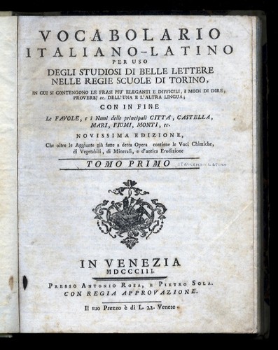 Vocabolario italiano latino - vocabolario,